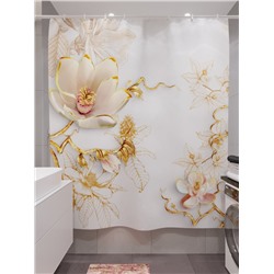 Фотоштора для ванной Фарфоровые цветы